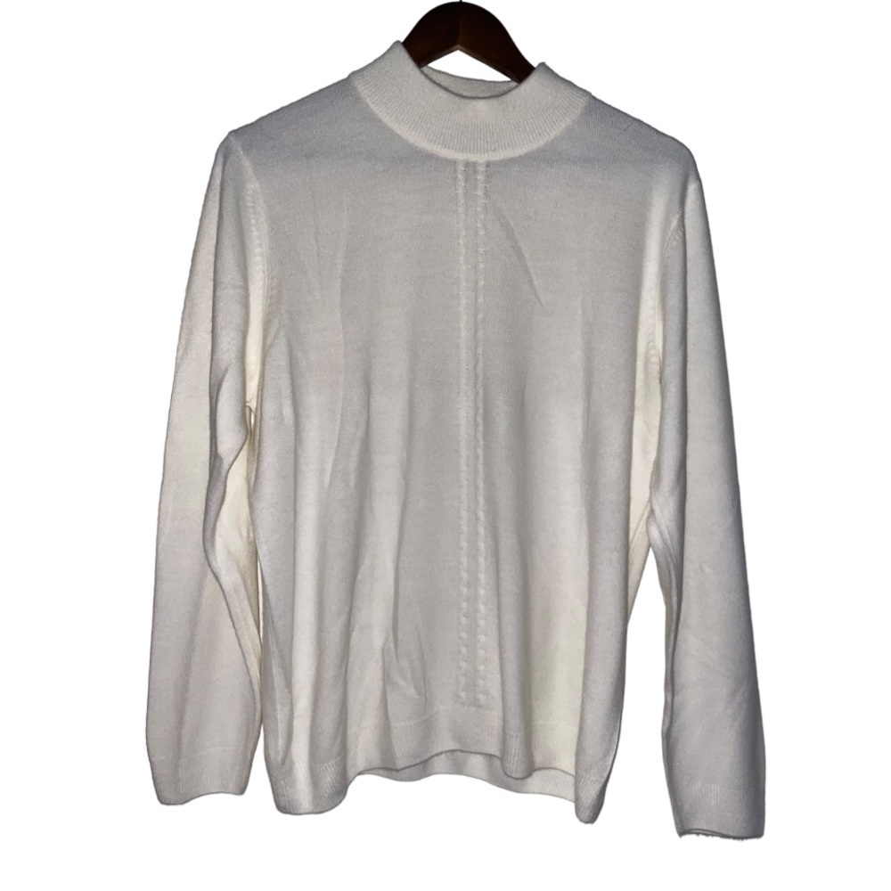 Allison Daley High Neck Long Sleeve Sweater  r Women L  Grannycore Comfy Soft‎